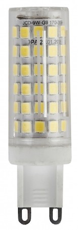 Лампа светодиодная LED 9Вт JCD 2700К G9 теплый капсула ERA Б0033185