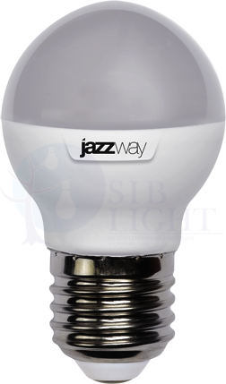 Лампа светодиодная PLED-SP G45 9Вт шар 5000К холод. бел. E27 820лм 230В 489706 Jazzway 2859662