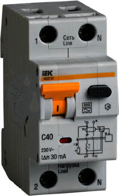 Дифференциальный автомат 1P+N 50А АВДТ32 (тип A, 6 кА) IEK MAD22-5-050-C-100