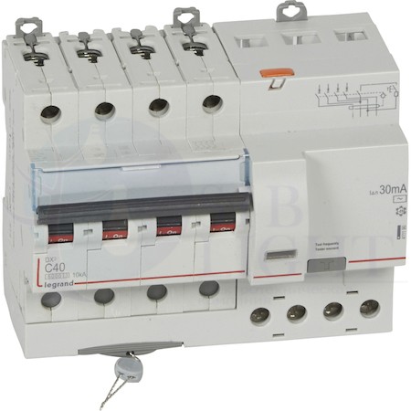 Дифференциальный автомат 4P 40А DX3 (тип AC, 10 кА) Legrand 411190