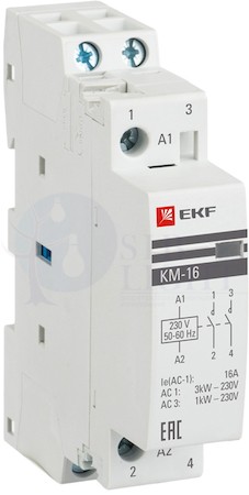 Контактор мод. КМ 16А NО+NC (1 мод.) EKF km-1-16-11