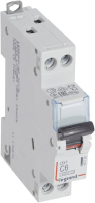 Автомат 1P+N 6А DX3 (6 кА, C) Legrand 407738