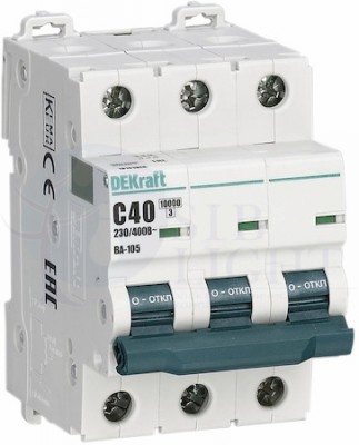 Автомат 3P 20А ВА-105 (10 кА, B) DEKraft 13130DEK