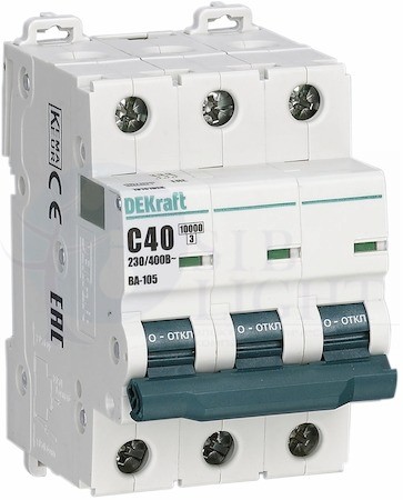 Автомат 3P 20А ВА-105 (10 кА, B) DEKraft 13130DEK