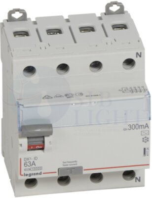 Выключатель дифференциального тока 4P 63А 0.3А DX3 (тип AC) Legrand 411724