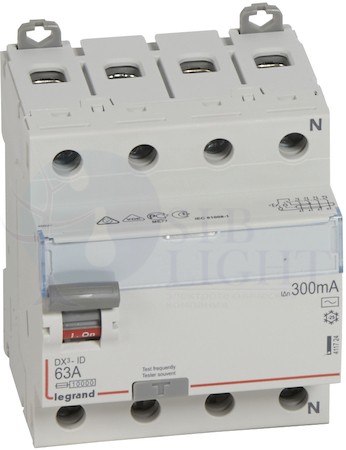 Выключатель дифференциального тока 4P 63А 0.3А DX3 (тип AC) Legrand 411724