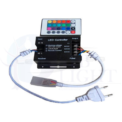 Контроллер LS для ленты RGB SMD 5050 (220V) с ИК-пультом 24 кнопки, 1440 W (до 100 м)