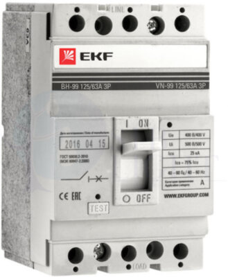 Выключатель нагрузки ВН-99 800/630А 3P PROxima EKF sl99-800-630
