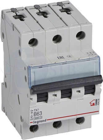 Автомат 3P 63А TX3 (10 кА, B) Legrand 404006