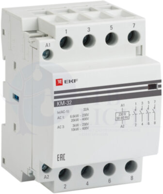 Контактор мод. КМ 20А 4NО (3 мод.) EKF km-3-20-40