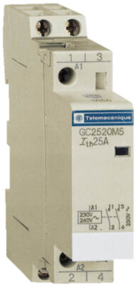 МОДУЛЬНЫЙ КОНТАКТОР 2ПОЛЮСА (2НО).25А. ЦЕПЬ УПРАВЛЕНИЯ 220В 50ГЦ Schneider Electric GC2520M525