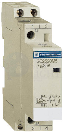 МОДУЛЬНЫЙ КОНТАКТОР 2ПОЛЮСА (2НО).25А. ЦЕПЬ УПРАВЛЕНИЯ 220В 50ГЦ Schneider Electric GC2520M525