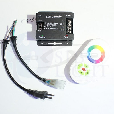 Контроллер LS для ленты RGB SMD 5050 (220V) TOUCH с сенсорным RF-пультом 5 кнопок, 1440 W (до 100 м)