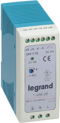 1-фазный Импульсный источник питания 24В 40Вт 1,7A Legrand 146606
