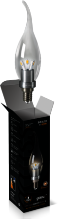 Лампа Gauss LED Candle Tailed Crystal clear 3W E14 2700K 1/10/100