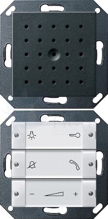 S-55 Антрацит Внутренняя квартирная станция (аудио) скрытого монтажа hand free прозр клавиши Gira 1280128