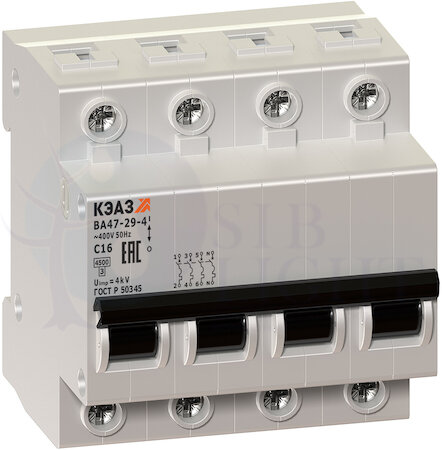 Автомат 4P 5А ВА47-29 (4.5 кА, B) КЭАЗ 253087