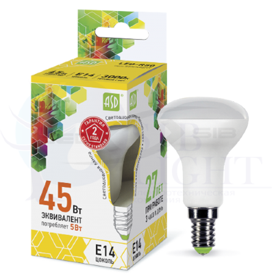Лампа сд LED-R50-standard 5.0W 230V Е14 450Lm