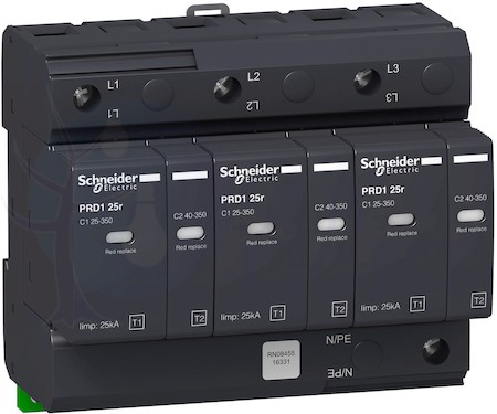 PRD1 25r ОПН 3-ПОЛЮСНЫЙ КЛАСС 1+2 СО СМЕННЫМИ КАРТРИДЖАМИ Schneider Electric 16331