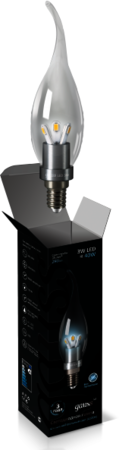 Лампа Gauss LED Candle Tailed Crystal clear 3W E14 4100K 1/10/100