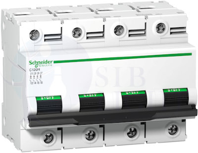 Автоматический выключатель 4 полюса, 63А, C, 15 кА Schneider Electric A9N18478