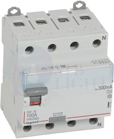 DX3 УЗО 4P 100А A 300мА N справа Legrand 411783