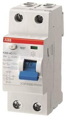 Выключатель дифференциального тока 2P 80А 300мА F200 (тип АC) ABB 2CSF202001R3800