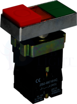 Кнопка управления LAY5-BW8465 "I-O" сдвоенная с подсветкой IEK BBD40-BW-K51