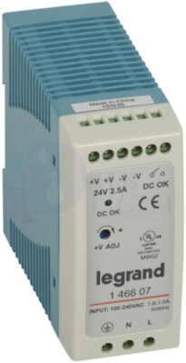 1-фазный Импульсный источник питания 24В 60Вт 2,5A Legrand 146607