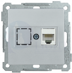 Розетка компьютерная РК11-1-Б RJ45 Cat6 BOLERO серебряный IEK