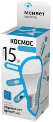 Лампа светодиодная LED A60 15Вт грушевидная 220В E27 4500К 3 уровня яркости Smart КОСМОС LksmLEDSD15wA60E2745 КОСМОС LksmLEDSD15wA60E2745