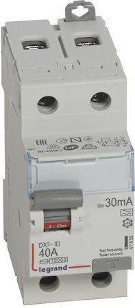 Выключатель дифференциального тока 2P 40А 0.03А DX3 (тип А) Legrand 411555