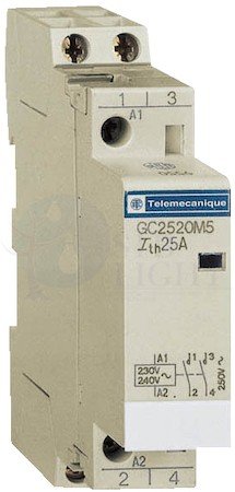 МОДУЛЬНЫЙ КОНТАКТОР 2ПОЛЮСА (НО+НЗ).25А. ЦЕПЬ УПРАВЛЕНИЯ 220В 50ГЦ Schneider Electric GC2511M511