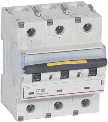 Автомат 3P 100А DX3 (16 кА, C) Legrand 409281