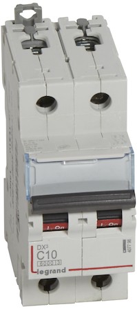 Автомат 2P 10А DX3 (10 кА, C) Legrand 407798