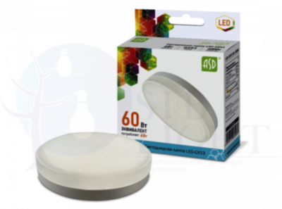 Лампа светодиодная LED-GX53-standard 6Вт таблетка 4000К белый GX53 540лм 160-260В ASD 4690612005089