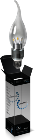 Лампа Gauss LED Candle Tailed Crystal clear 5W E27 4100K диммируемая 1/10/100