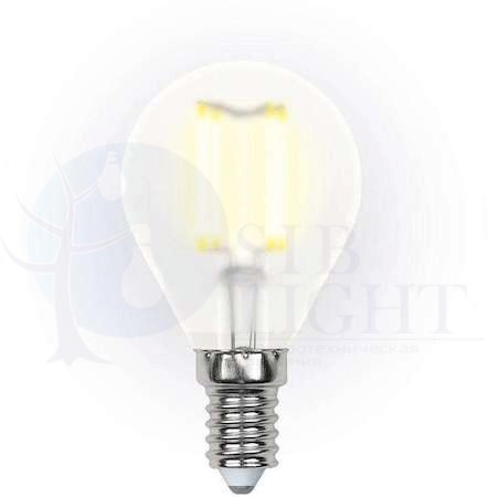 Лампа светодиодная LED 6вт 200-250В шар матовое 500Лм Е14 3000К Uniel Sky филамент Uniel UL-00000303