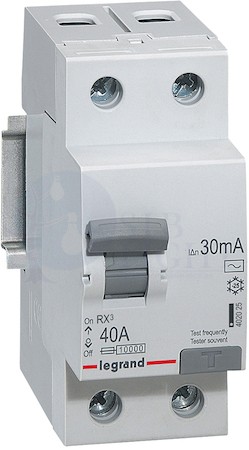 Выключатель дифференциального тока 2P 40А 0.03А RX3 (тип AC) Legrand 402025