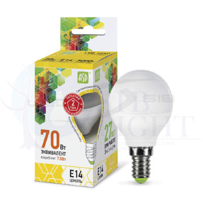 Лампа сд LED-ШАР-standard 7.5W 230V Е14 675Lm