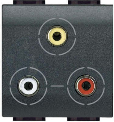 LivingLight Разъем 3xRCA, цвет антрацит BTicino L4283