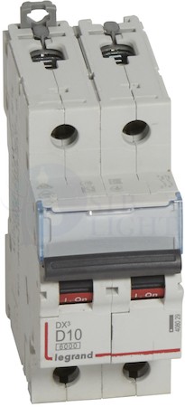 Автомат 2P 10А DX3 (10 кА, D) Legrand 408029