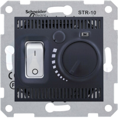 Термостат Sedna для теплых полов +5…+50 С (10 А, 220 В, под рамку, с/у, графит) Schneider Electric SDN6000370