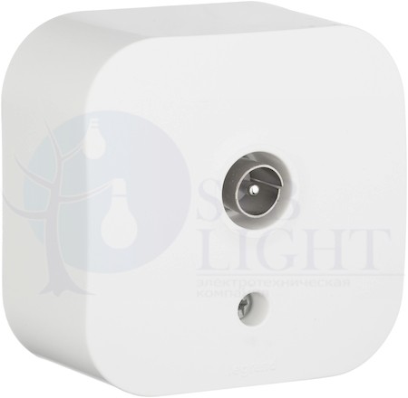 Розетка телевизионная Quteo (TV, звезда, в сборе, о/у, белая) Legrand 782215