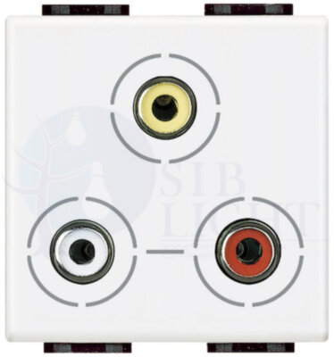 LivingLight Разъем 3xRCA, цвет белый BTicino N4283