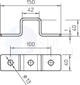 Крепежная скоба для соединительных реек 150x45x40x4 OBO Bettermann 1124713