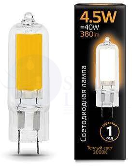 Лампа LED G4 AC220-240V 4.5W 3000K Glass 1/10/200 Gauss 107807104