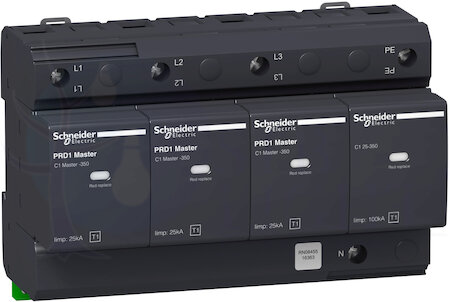 PRD1 MASTER ОПН 3 ПОЛЮСА И НЕЙТРАЛЬКЛАСС 1 СО СМЕННЫМИ КАРТРИДЖАМИ Schneider Electric 16363