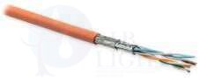 Витая пара экранированная S/FTP категория 6 4 пары 26AWG многожильный PVC оранжевый (500м) Hyperline 236296