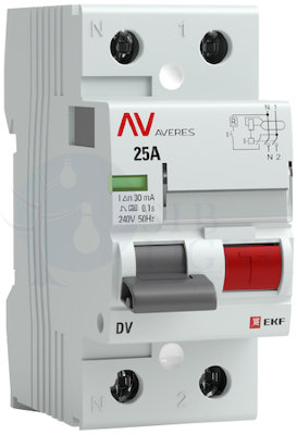 Устройство защитного отключения DV 2P 40А/ 30мА (A) AVERES EKF rccb-2-40-30-a-av